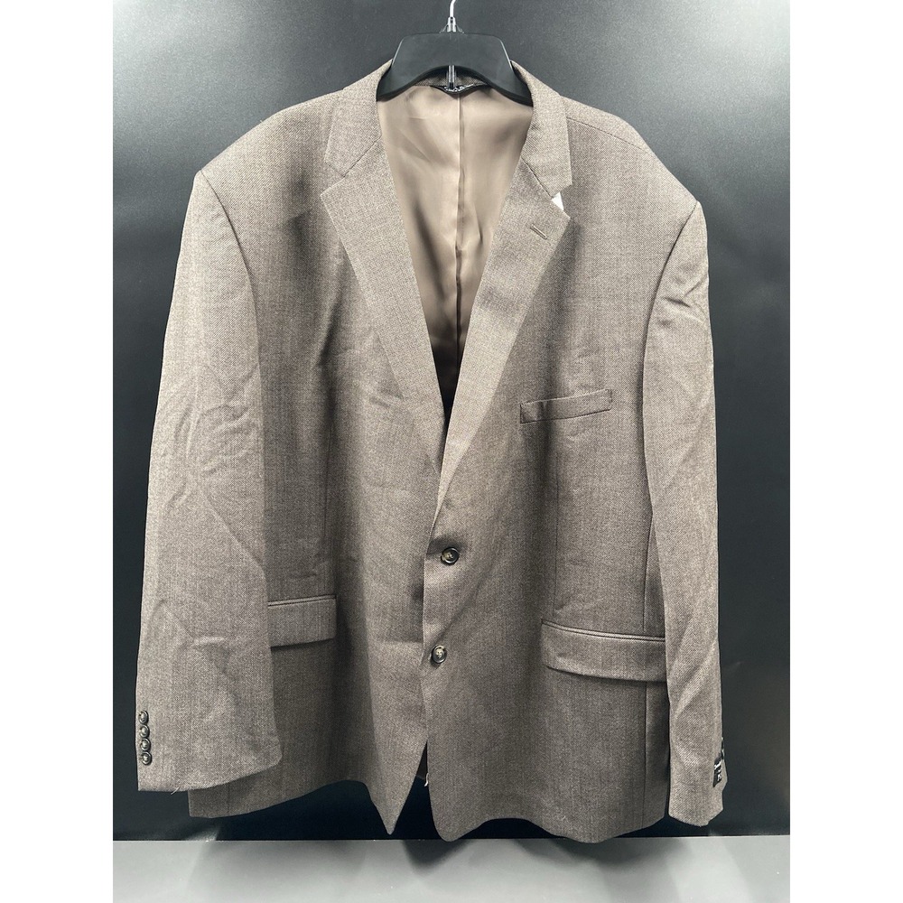 Jos A Bank Blazer Men's 58L‎ 100% Wool Brown Traveler's Collection Tailored Fit